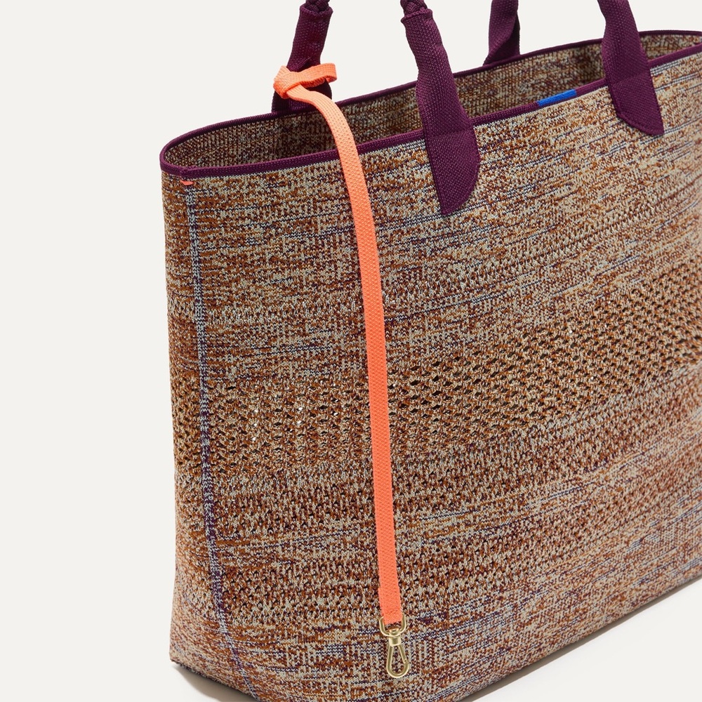 Stylish Rothy’s Brown Tote Bag with Purple Accents